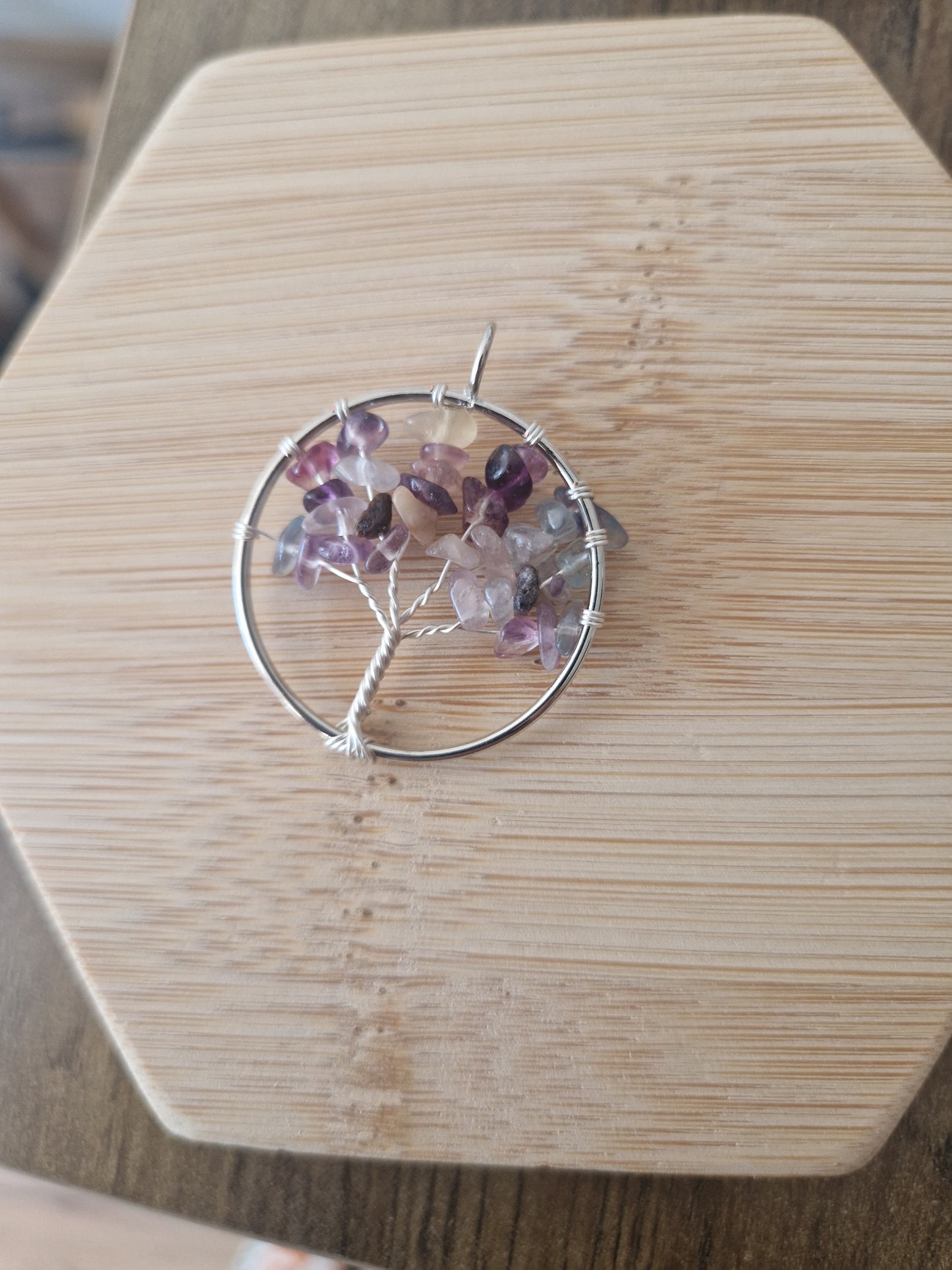 Tree of life charm natural stones