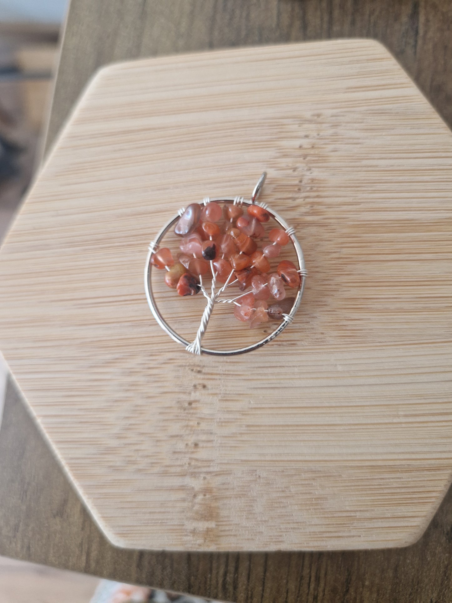 Tree of life charm natural stones