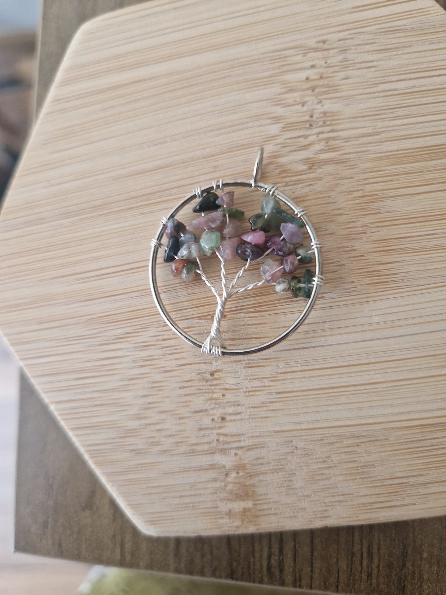 Tree of life charm natural stones