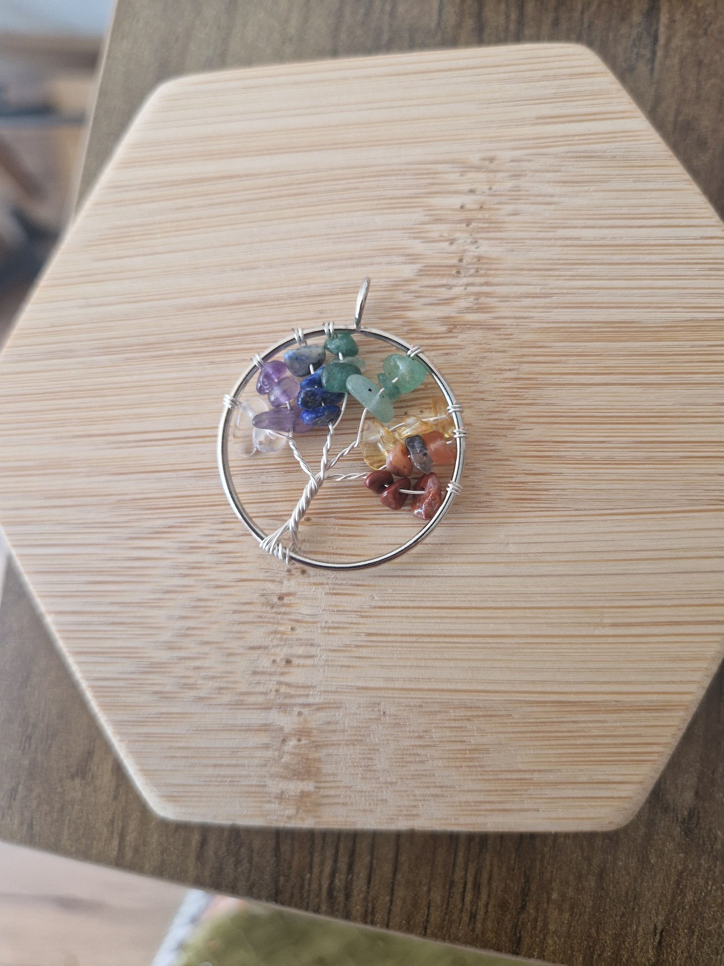 Tree of life charm natural stones