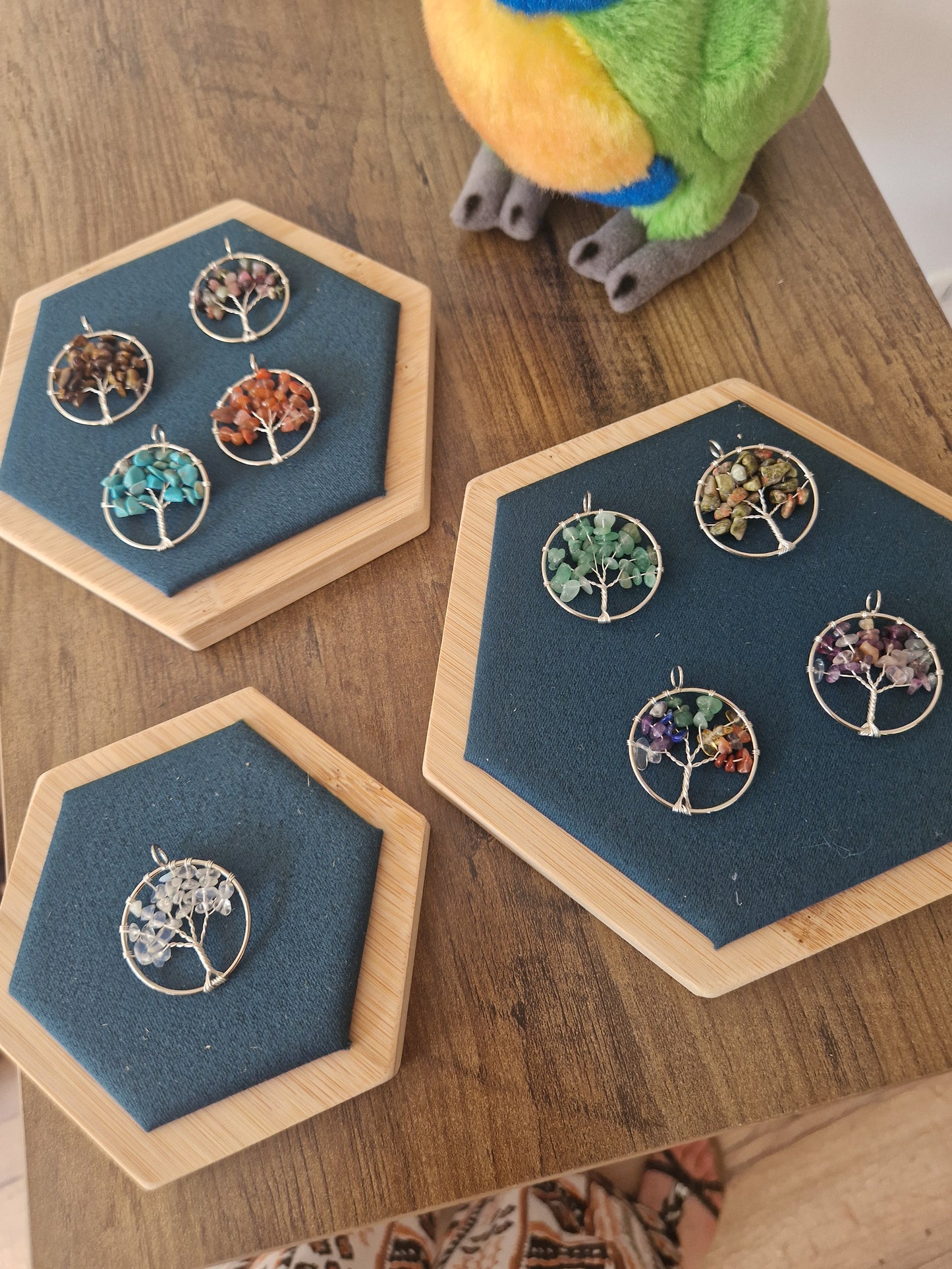 Tree of life charm natural stones