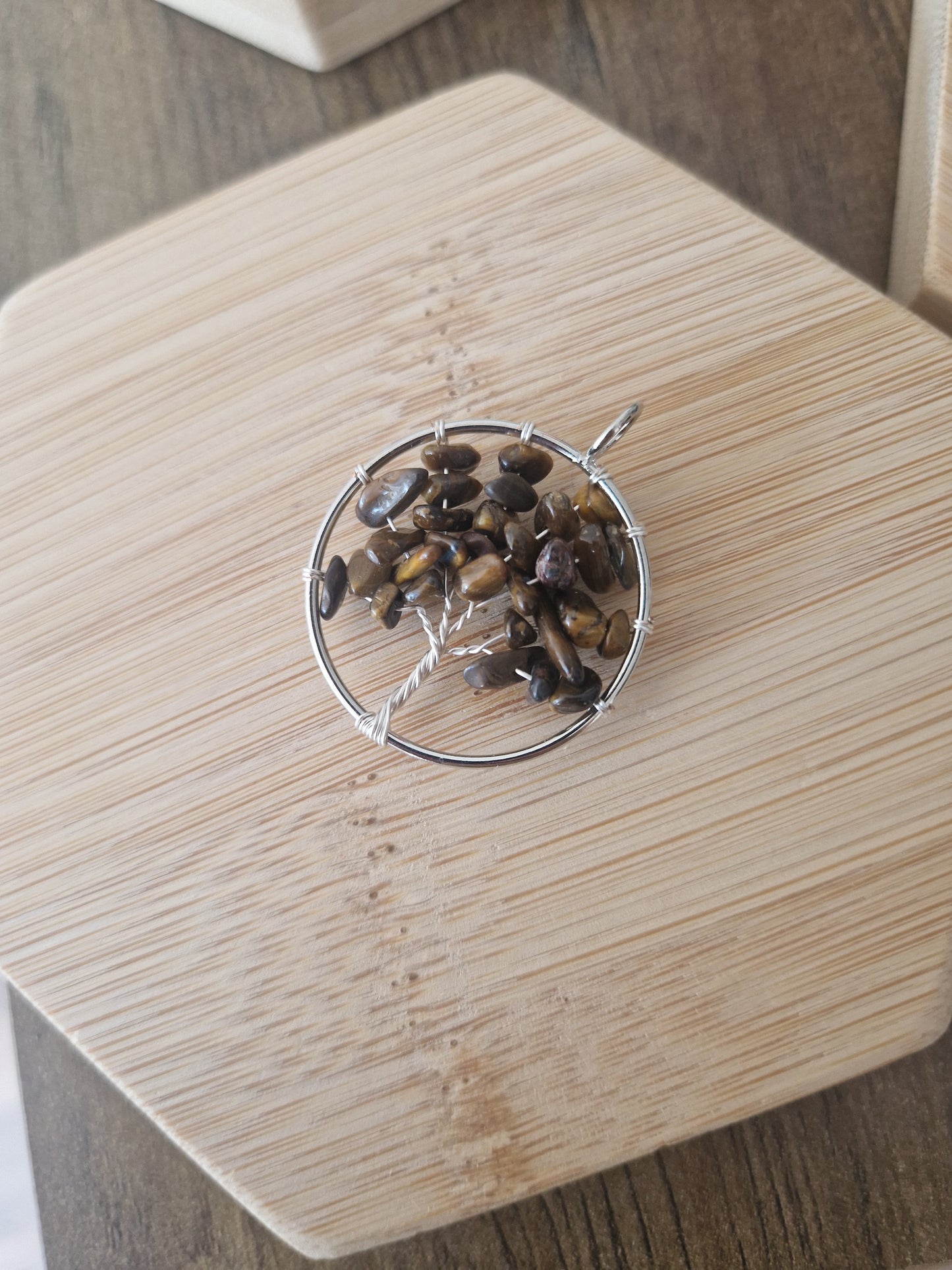 Tree of life charm natural stones