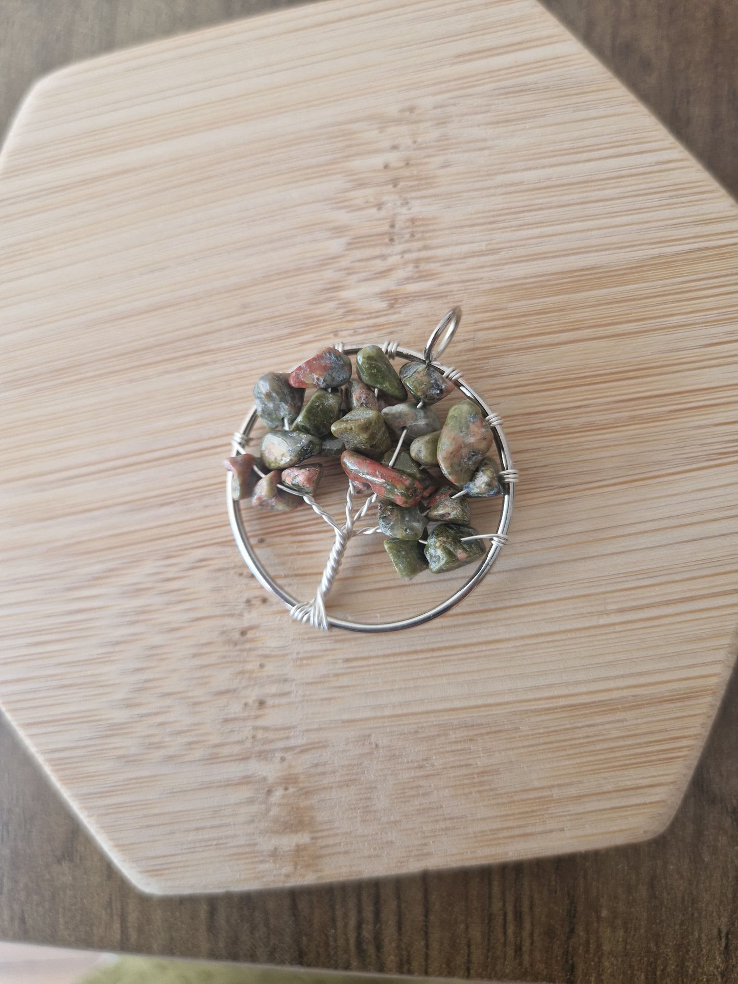 Tree of life charm natural stones