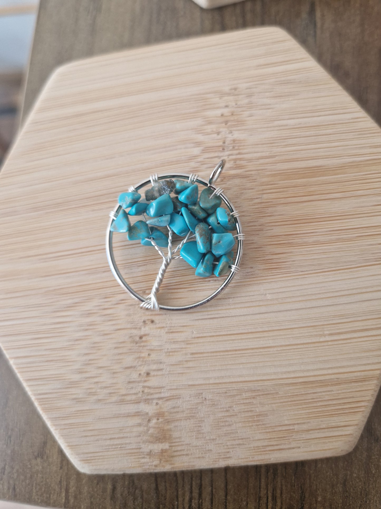 Tree of life charm natural stones