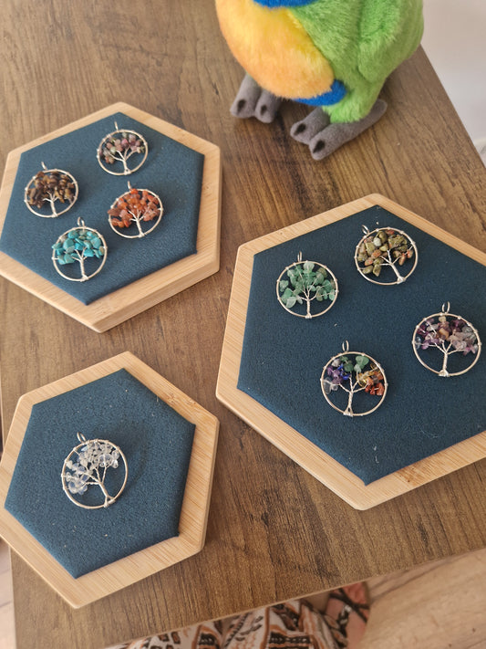 Tree of life charm natural stones